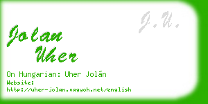 jolan uher business card